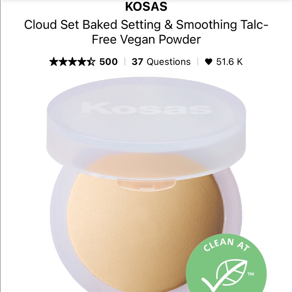 KOSAS BNIB Talc Free Cloud Set Baked Setting & Smoothing Powder in CUSHIONY
